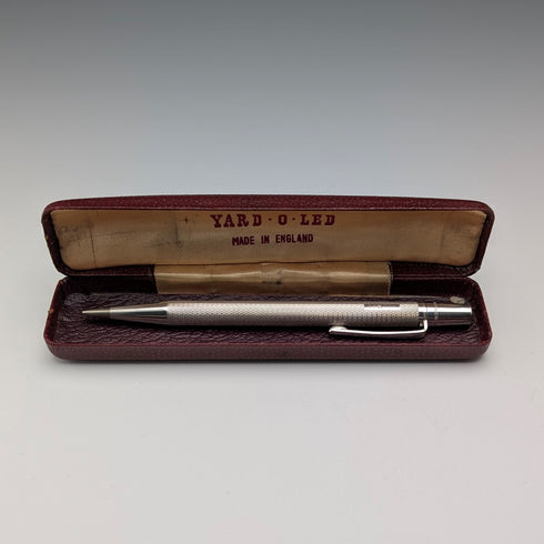 1963 British Yard O' Red Sterling Silver Push-Pull Pencil in Case
