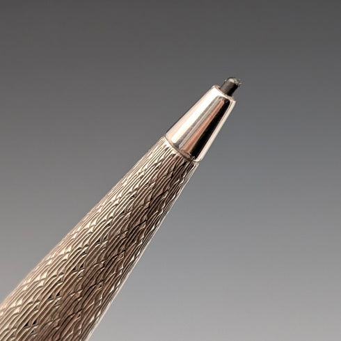 1975 British vintage sterling silver ballpoint pen and push-type pencil William Manton with case
