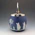Antique British Wedgwood Biscuit Barrel Jasperware Royal Blue
