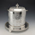 Antique British silver plate floral biscuit barrel