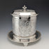 Antique British silver plate floral biscuit barrel