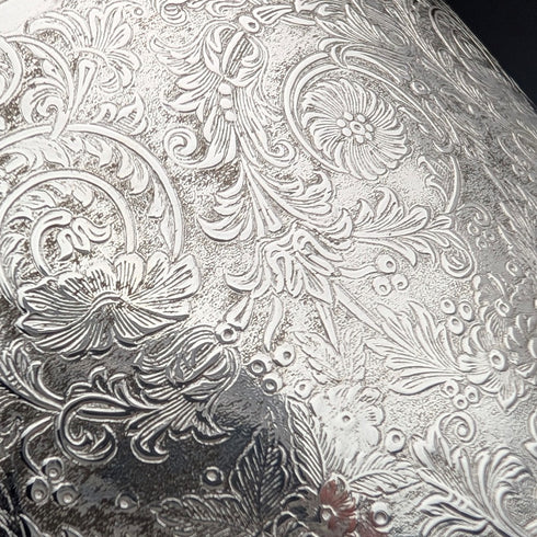 Antique British silver plate floral biscuit barrel