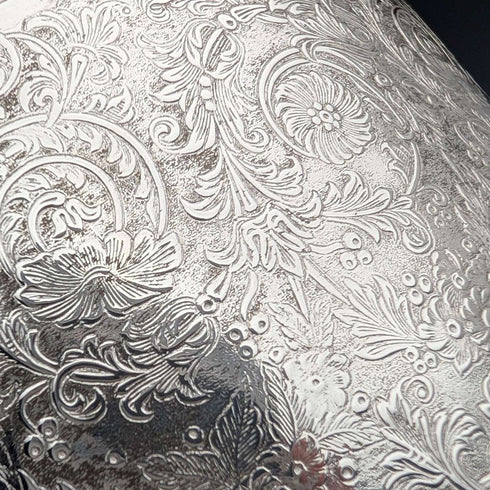 古董英國銀盤花卉餅乾桶