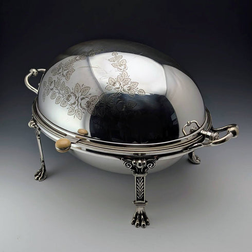 1900年頃 英国アンティーク シルバープレート製 ブレックファーストディッシュ 中皿なし George Goodfellow