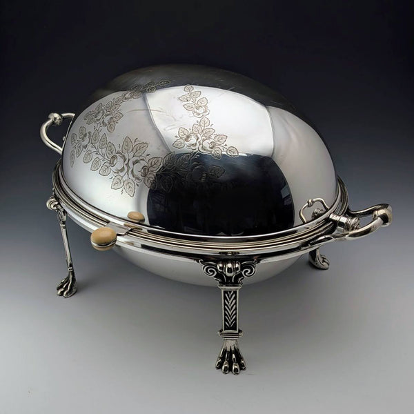 1900年頃 英国アンティーク シルバープレート製 ブレックファーストディッシュ 中皿なし George Goodfellow