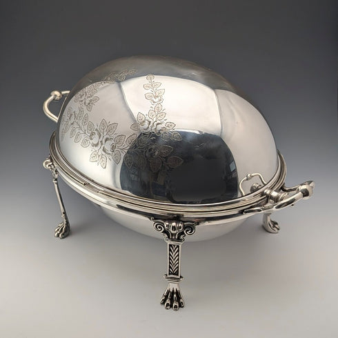 1900年頃 英国アンティーク シルバープレート製 ブレックファーストディッシュ 中皿なし George Goodfellow