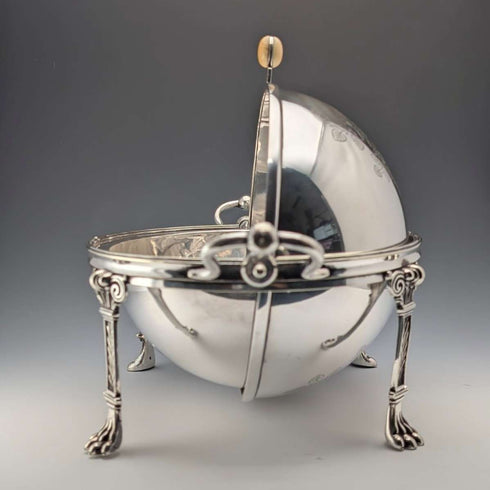 Circa 1900 British antique silver plate breakfast dish, no inner plate, George Goodfellow