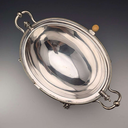 Circa 1900 British antique silver plate breakfast dish, no inner plate, George Goodfellow