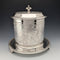 Antique British silver plate floral biscuit barrel