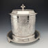 Antique British silver plate floral biscuit barrel