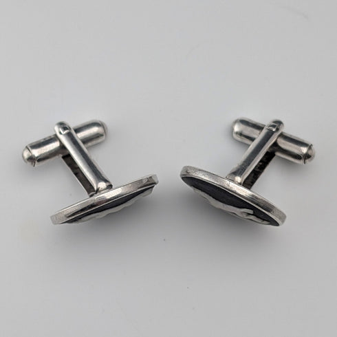 英国ヴィンテージ ウェッジウッド馬レリーフ 純銀台座 カフリンクス カフスボタン