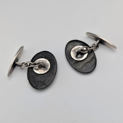 Vintage Mother of Pearl/White Mother of Pearl Sterling Silver Cufflinks