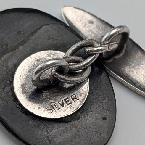 Vintage Mother of Pearl/White Mother of Pearl Sterling Silver Cufflinks