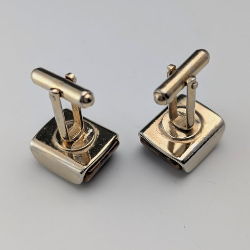 ヴィンテージ タイガーアイ/虎目石 ゴールドプレート カフリンクス カフスボタン