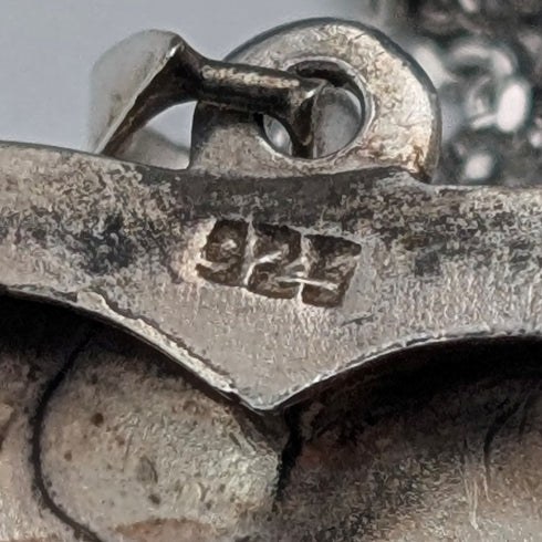 ヴィンテージ 純銀製 ハート型ロケットペンダント 純銀ネックレス付き 計7.3g