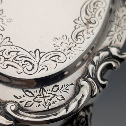 1907 British antique sterling silver jewelry box, 88g, Henry Matthews