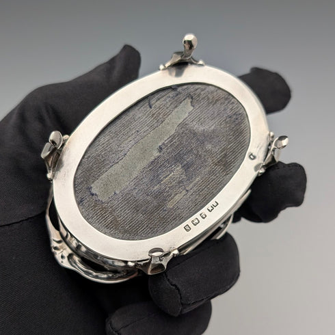 1907 British antique sterling silver jewelry box, 88g, Henry Matthews