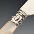 Circa 1860 British antique white mother-of-pearl handle dessert cutlery, 6 pairs, with tray