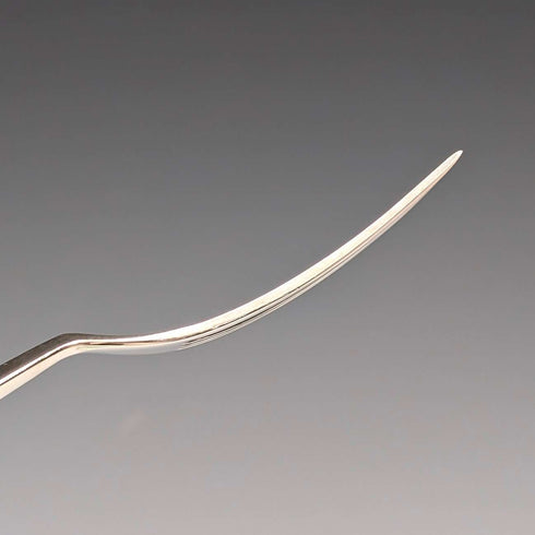 Circa 1860 British antique white mother-of-pearl handle dessert cutlery, 6 pairs, with tray