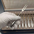 German Antique 800 Silver Handle Dessert Cutlery 12 Pairs in Box