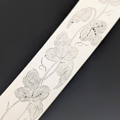 1870 年英國古董白色珍珠母貝手柄甜點餐具,6 對,木盒