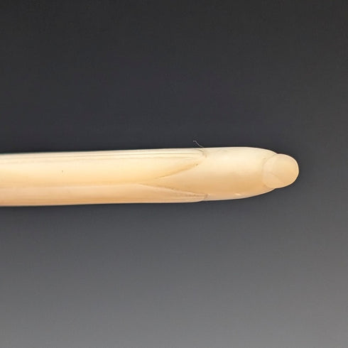 1870 年英國古董白色珍珠母貝手柄甜點餐具,6 對,木盒