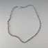British vintage sterling silver twisted chain necklace 40cm 12.5g EJLd