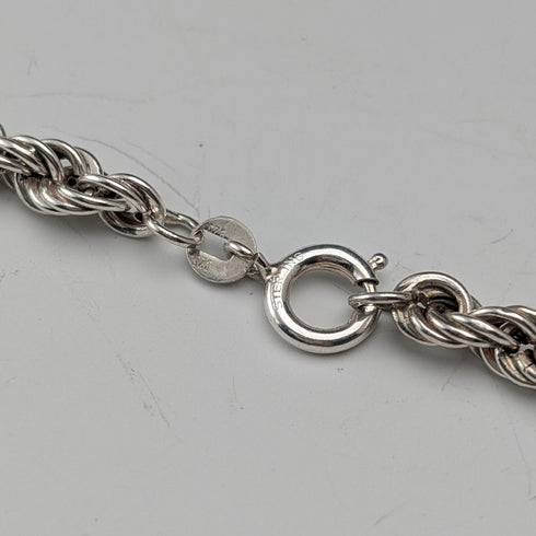英国ヴィンテージ 純銀製 ツイストチェーン ネックレス40cm 12.5g EJLd