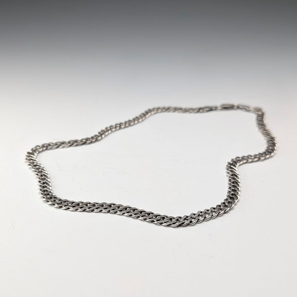 British vintage sterling silver double kihei chain necklace 41cm 17.4g AGP