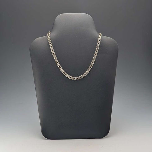 British vintage sterling silver double kihei chain necklace 41cm 17.4g AGP