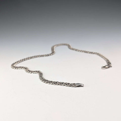 British vintage sterling silver double kihei chain necklace 41cm 17.4g AGP