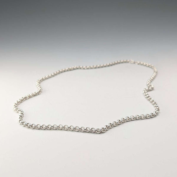 British vintage sterling silver azuki chain necklace 56cm 28.2g CC