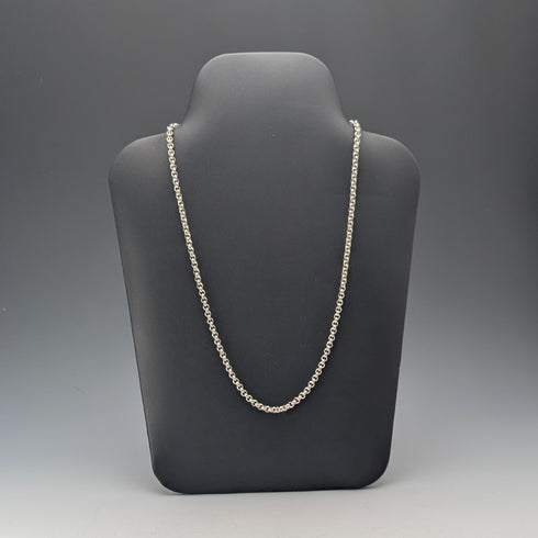 英国ヴィンテージ 純銀製 アズキチェーン ネックレス56cm 28.2g CC