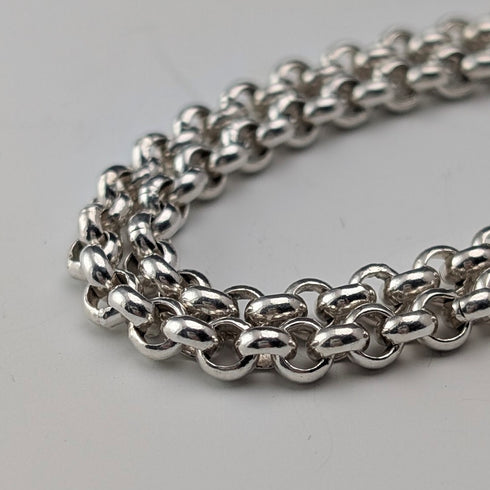 英国ヴィンテージ 純銀製 アズキチェーン ネックレス56cm 28.2g CC