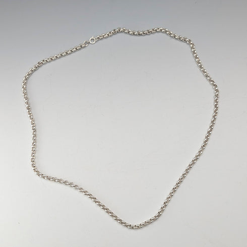 英国ヴィンテージ 純銀製 アズキチェーン ネックレス56cm 28.2g CC