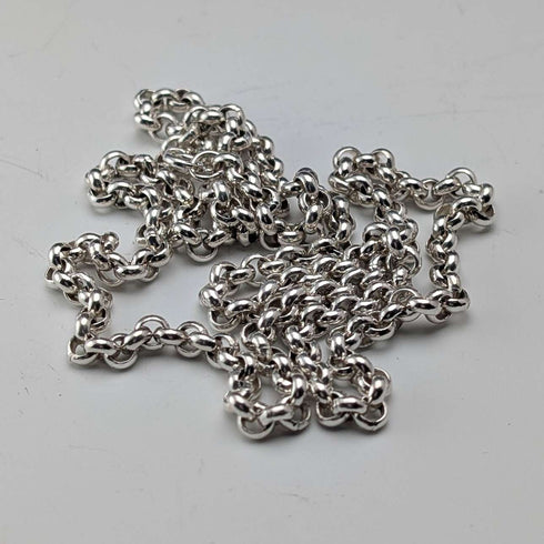 British vintage sterling silver azuki chain necklace 56cm 28.2g CC