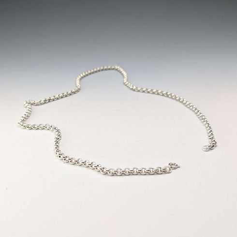 British vintage sterling silver azuki chain necklace 56cm 28.2g CC