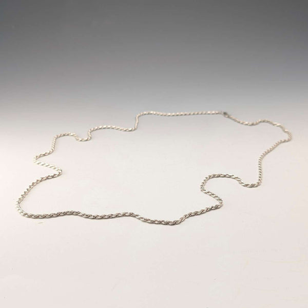 British vintage sterling silver twisted chain necklace 90cm 22.3g Milor