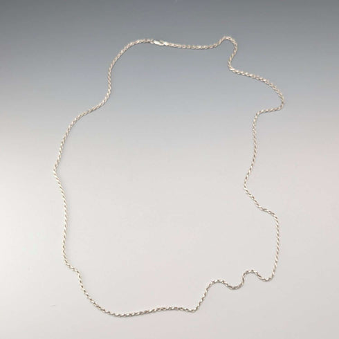 British vintage sterling silver twisted chain necklace 90cm 22.3g Milor