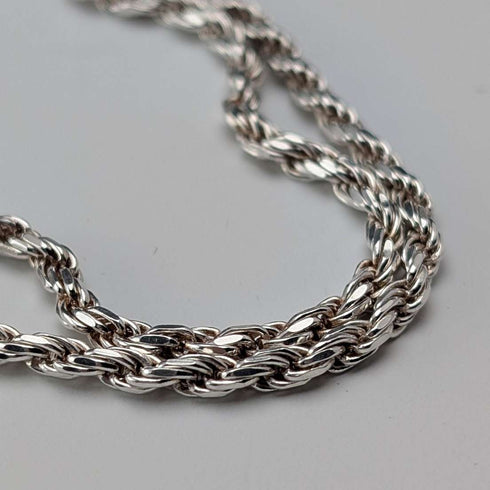 British vintage sterling silver twisted chain necklace 90cm 22.3g Milor