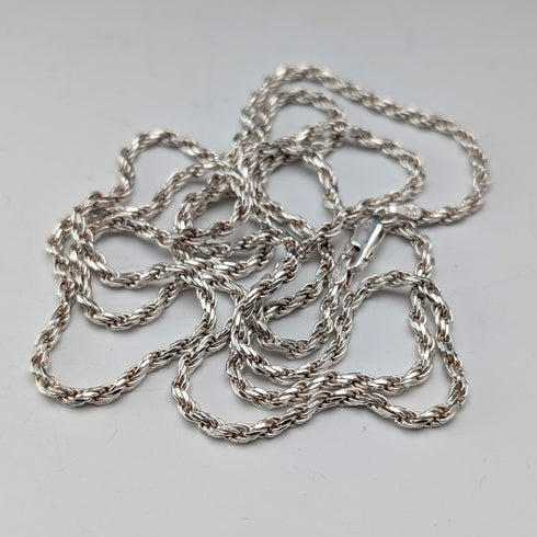 英国ヴィンテージ 純銀製 ツイストチェーン ネックレス90cm 22.3g milor