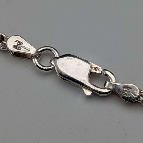 British vintage sterling silver twisted chain necklace 90cm 22.3g Milor