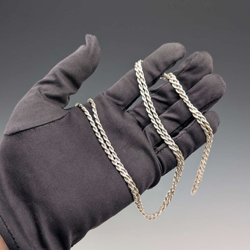 British vintage sterling silver twisted chain necklace 90cm 22.3g Milor