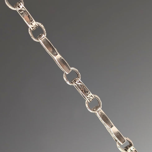 米国ヴィンテージ 純銀製 マルチファンシーリンクチェーン ネックレス92cm 80g