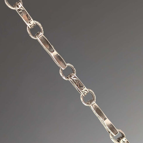 American vintage sterling silver multi-fancy link chain necklace 92cm 80g
