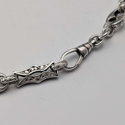 American vintage sterling silver multi-fancy link chain necklace 92cm 80g