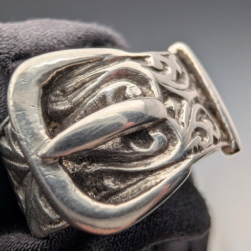 1971 British vintage Victorian design sterling silver ring (size 9)