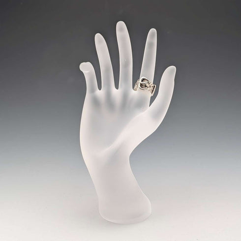 1971 British vintage Victorian design sterling silver ring (size 9)