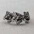 Vintage 3 Horse Head Design Sterling Silver Ring (Size 9)