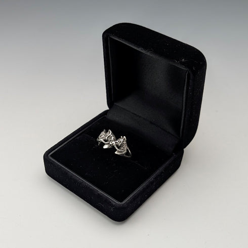 Vintage 3 Horse Head Design Sterling Silver Ring (Size 9)